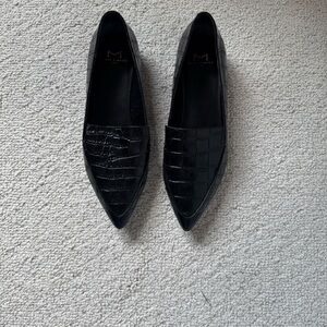 Marc Fisher LTD - Zurri Pointed Toe Black Croc-Embossed Flats